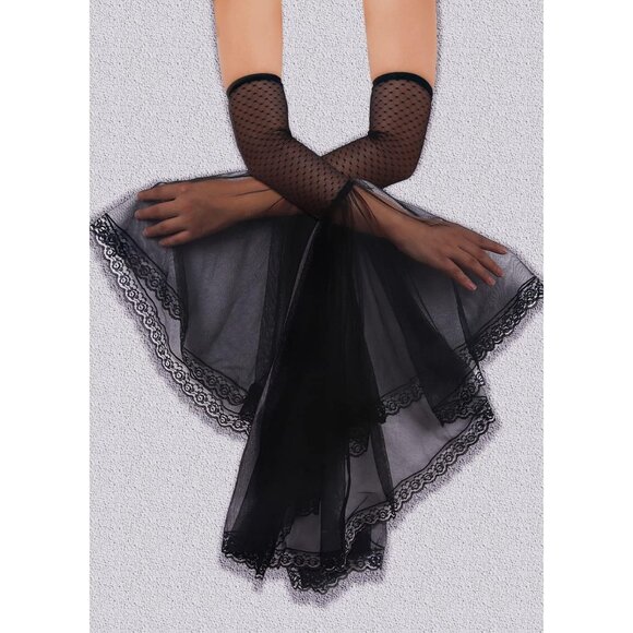 Gothic Black Lace Sleeves Women Witch Vampire Costume Accessories - Picture 4 of 7